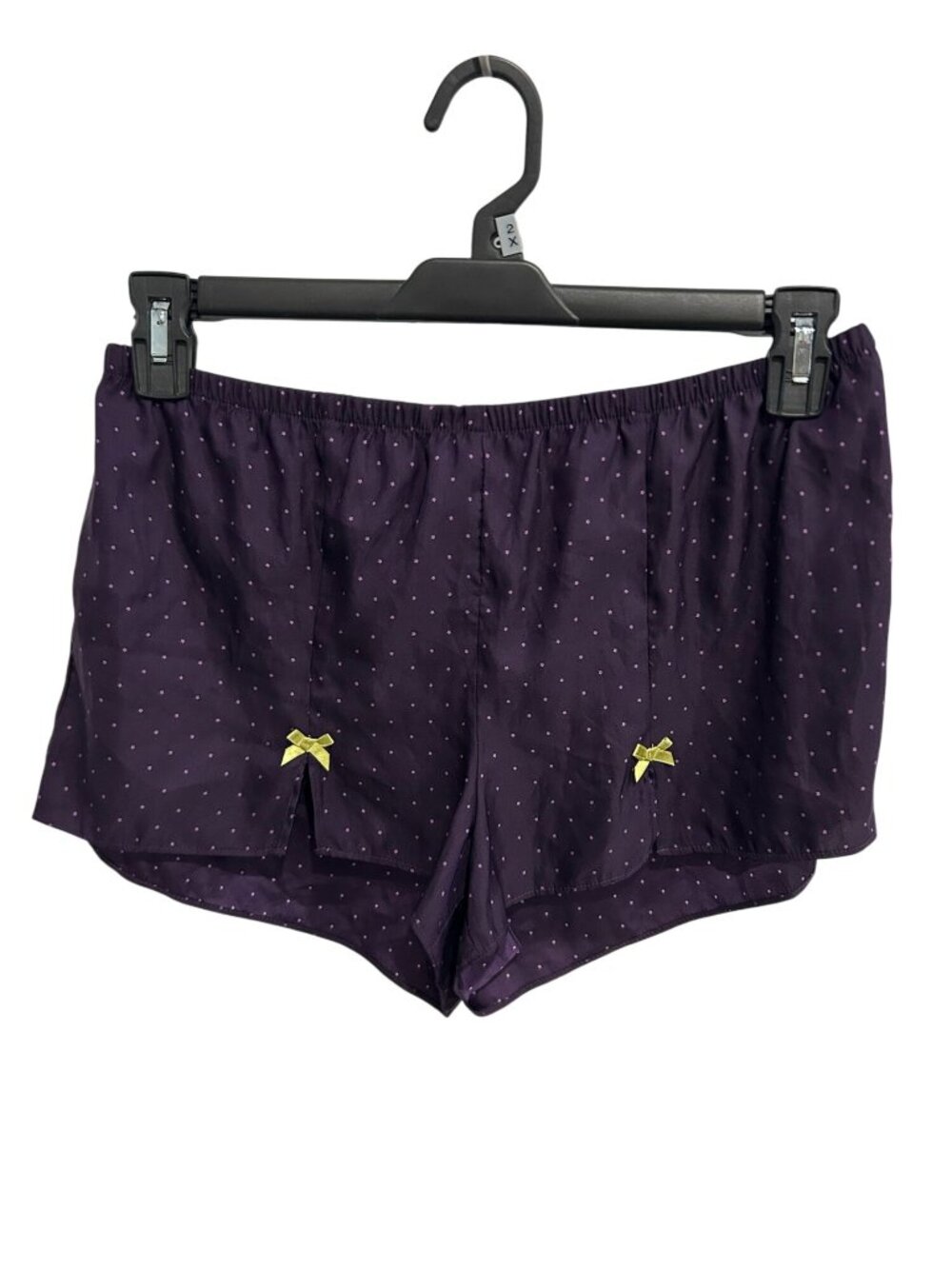 Cosmopolitan Medium Purple Polka Dot Sleep Shorts Yellow Bow Lounge Wear Cozycor